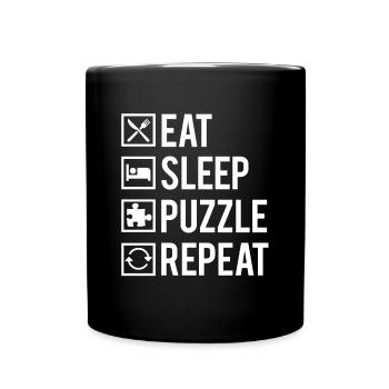 Eat Sleep Puzzle Repeat Jeux Logique - Mug uni - noir - Devant