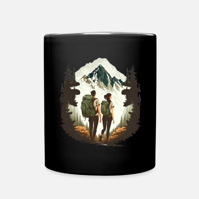 Amateurs de randonnées en montagne - Mug uni - noir
