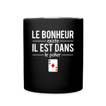 Le Bonheur Existe Blague Poker Humour - Mug uni - noir - Devant
