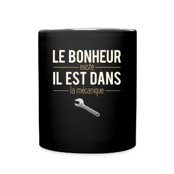 Le Bonheur Existe Blague Mécanique Humour - Mug uni - noir - Devant