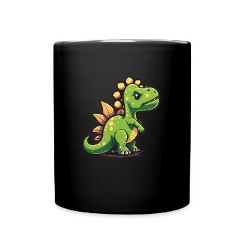 Cute Dino Fan Dinosaur Motif - Full Colour Mug - black - Front