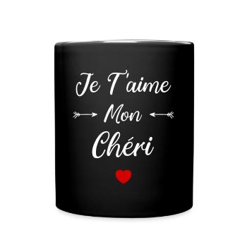 je t'aime mon Chéri - Mug uni - noir - Devant