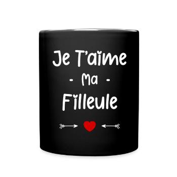 Je t'aime ma Filleule - Mug uni - noir - Devant