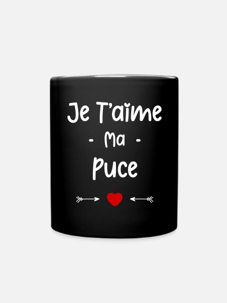 Je t'aime ma puce - Mug uni - noir