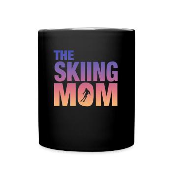 Skiing Geschenk Ski fahren - Tasse einfarbig - Schwarz - Vorne