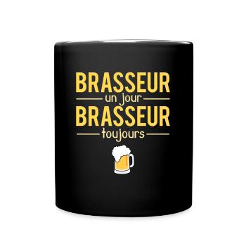 Brasseur Un Jour Brasseur Toujours Bière Humour - Mug uni - noir - Devant