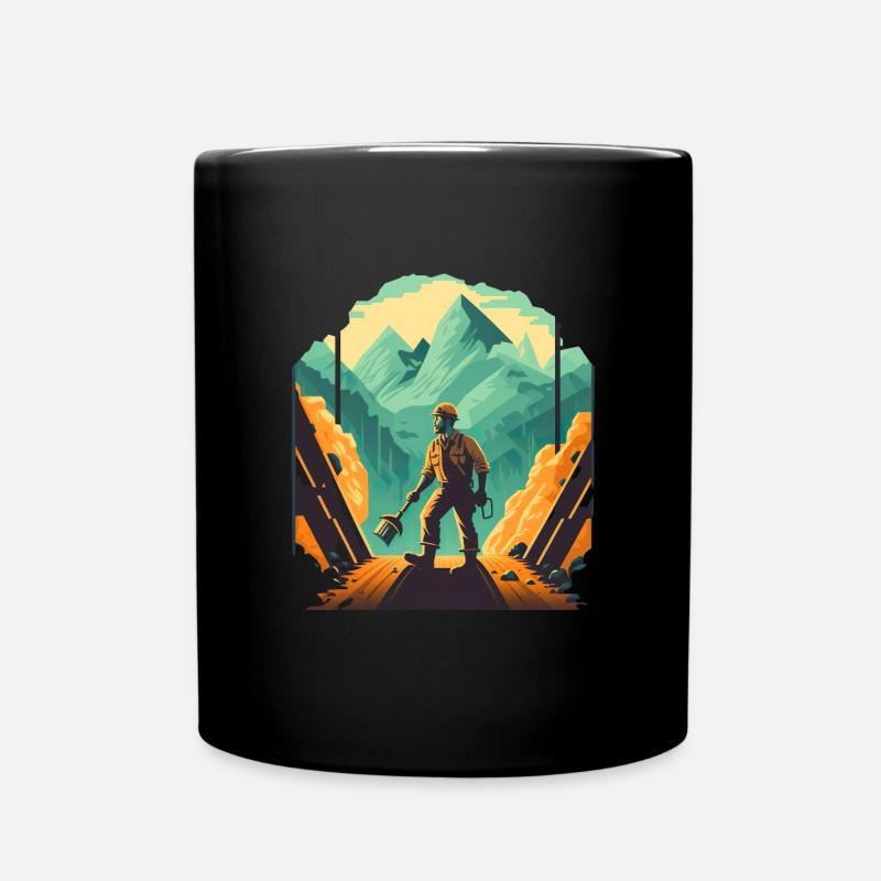 Mineur rétro avec pelle - Mug uni - noir