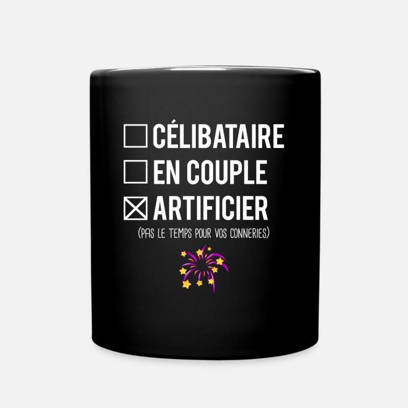 Célibataire en couple artificier feux d'artifice - Mug uni - noir