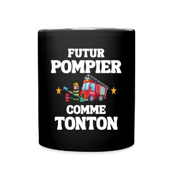 T-shirt cadeau Futur Pompier comme tonton - Mug uni - noir - Devant