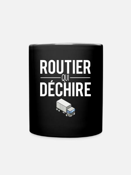 Routier qui déchire chauffeur camion humour - Mug uni - noir