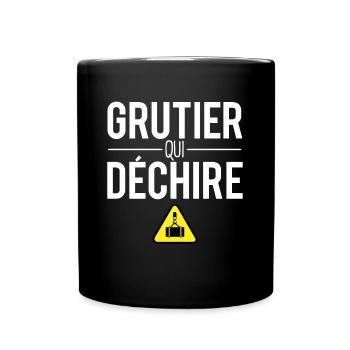 Grutier qui déchire construction chantier humour - Mug uni - noir - Devant