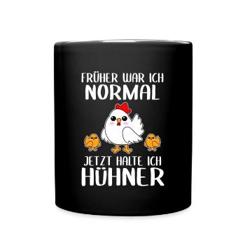 Huhn Hühner Hahn Bauernhof Landwirt Bauer Geschenk - Tasse einfarbig - Schwarz - Vorne