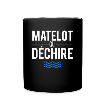 Matelot qui déchire capitaine bateau humour - Mug uni - noir - Devant