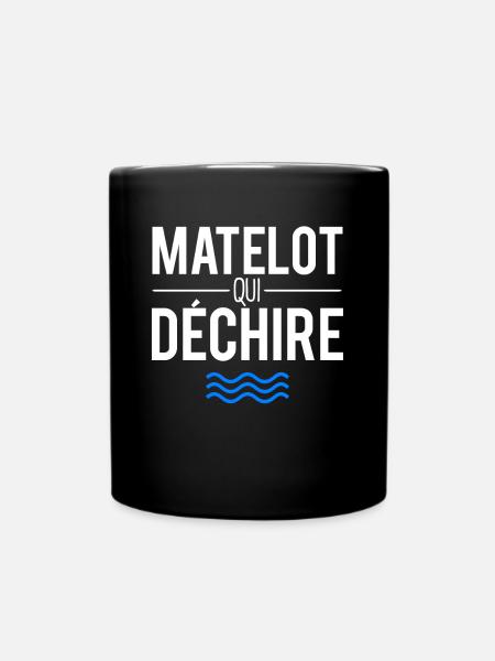 Matelot qui déchire capitaine bateau humour - Mug uni - noir