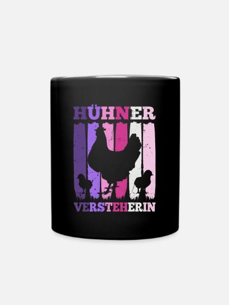 Hühner Huhn Bäuerin Landwirtin Muttertag Geschenk - Tasse einfarbig - Schwarz