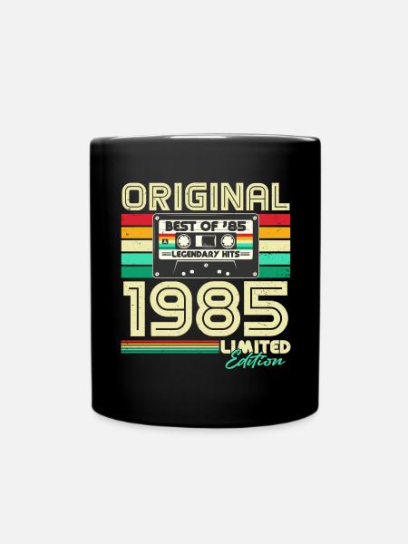 Original 1985 Jahrgang Vintage Geburtstag Retro - Tasse einfarbig - Schwarz