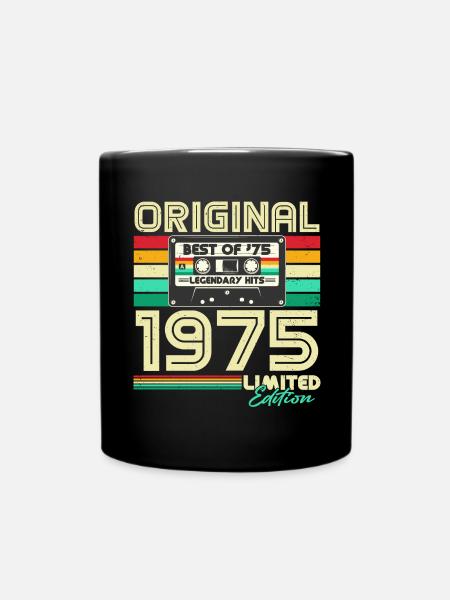 Original 1975 Jahrgang Vintage Geburtstag Retro - Tasse einfarbig - Schwarz