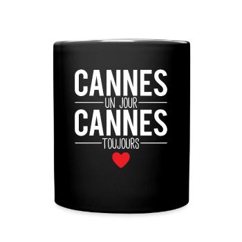 Cannes un jour cannes toujours cadeau cannois - Mug uni - noir - Devant
