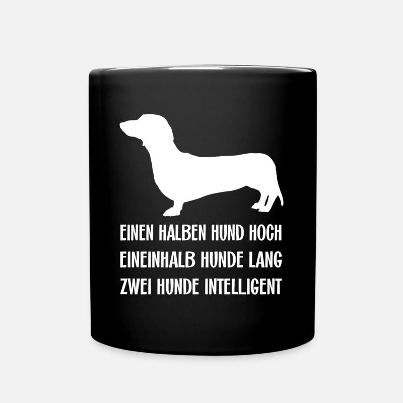 Schlauer intelligenter Dackel ich liebe Dackel - Tasse einfarbig - Schwarz