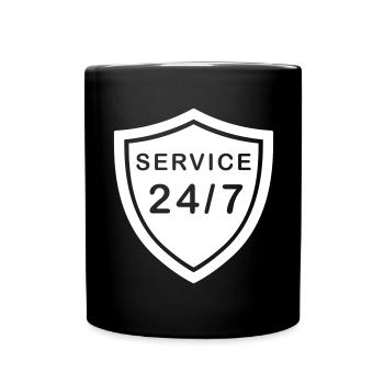 SERVICE 24/7 Stunden - Tasse einfarbig - Schwarz - Vorne