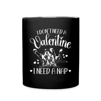 Drôle Boxer Saint Valentin Chiens Chien Wilsigns - Mug uni - noir - Devant