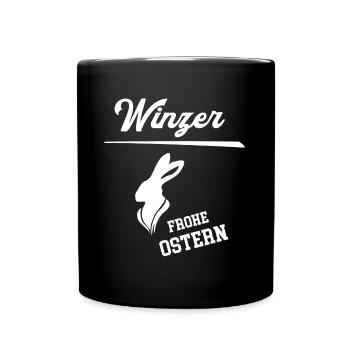 Winzer Frohe Ostern Ostergeschenk Winzerei Weinbau - Tasse einfarbig - Schwarz - Vorne