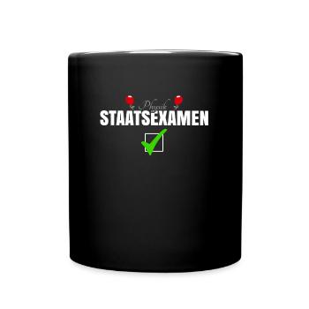 Glückwunsch zum Staatsexamen Physik - Tasse einfarbig - Schwarz - Vorne