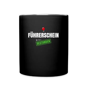 Führerschein Bestanden - Tasse einfarbig - Schwarz - Vorne