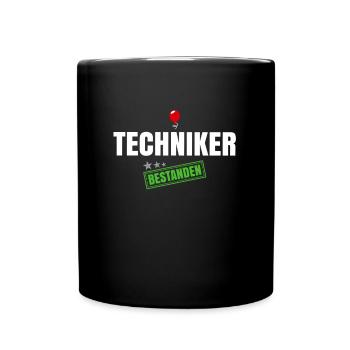 Techniker Bestanden - Tasse einfarbig - Schwarz - Vorne