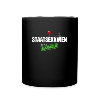 Jura Staatsexamen Bestanden - Tasse einfarbig - Schwarz - Vorne
