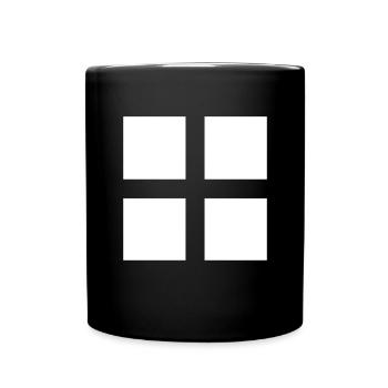 Kreuz Weiß | Fenster zur Seele - Tasse einfarbig - Schwarz - Vorne