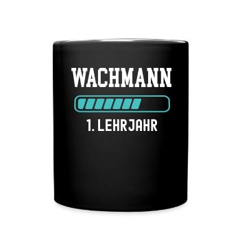 Wachmann Ausbildung 1 Lehrjahr 1. Ausbildungsjahr - Tasse einfarbig - Schwarz - Vorne