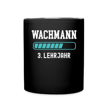 Wachmann Ausbildung 3 Lehrjahr 3. Ausbildungsjahr - Tasse einfarbig - Schwarz - Vorne