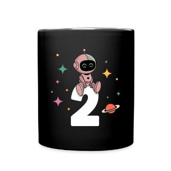 Ich bin 2 Jahre zweiter Geburtstag Astronaut - Tasse einfarbig - Schwarz - Vorne