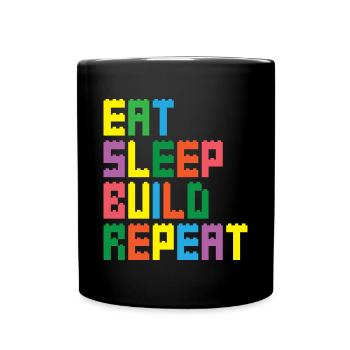Brick Builder Toys Blocks Clamping Blocks Bricks - Full Colour Mug - black - Front