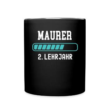 Maurer Ausbildung 2 Lehrjahr 2. Ausbildungsjahr - Tasse einfarbig - Schwarz - Vorne