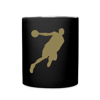 Basketballer Silhouette Basketball - Tasse einfarbig - Schwarz - Vorne