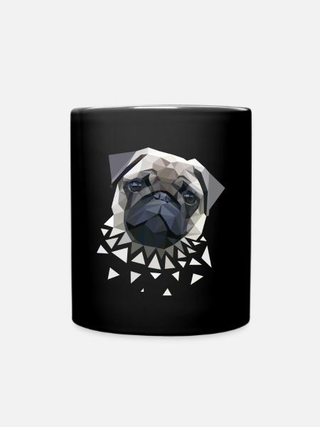 Mops - Tasse einfarbig - Schwarz