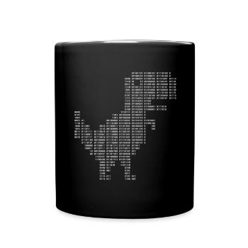 Google Dinosaurier | Dinosaurier binär | Dino | 404 - Tasse einfarbig - Schwarz - Vorne