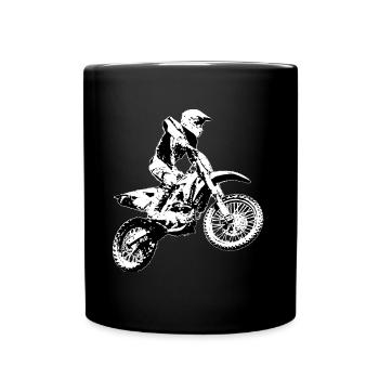 Motocross - Tasse einfarbig - Schwarz - Vorne