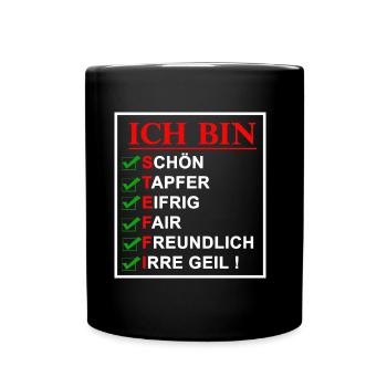 Namensshirt Steffi - Tasse einfarbig - Schwarz - Vorne