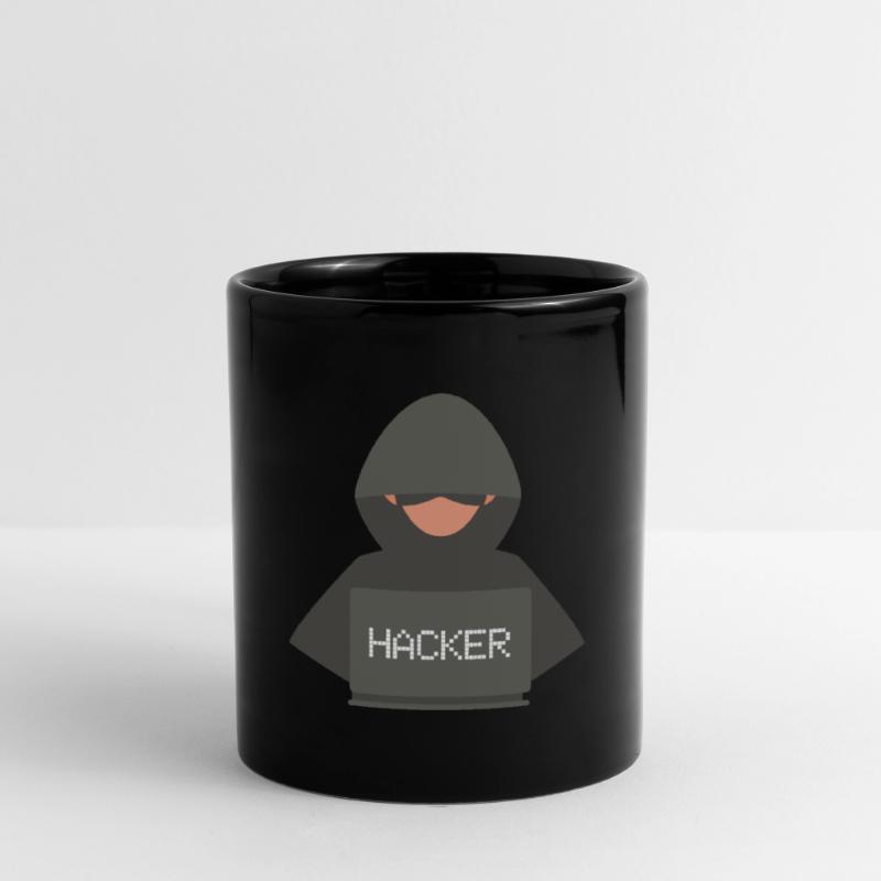 Hacker Coder Programmer Developer Black Hat Full Colour Mug
