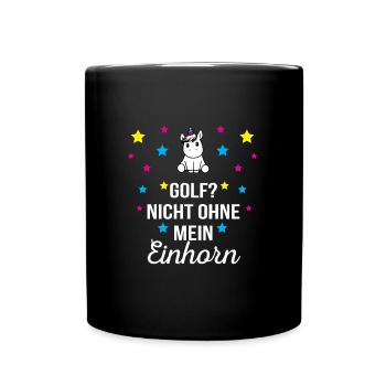 Golf Shirt · Zusammen · Einhorn Geschenk - Tasse einfarbig - Schwarz - Vorne