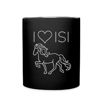 I love Isi, white - Full Colour Mug - black - Front