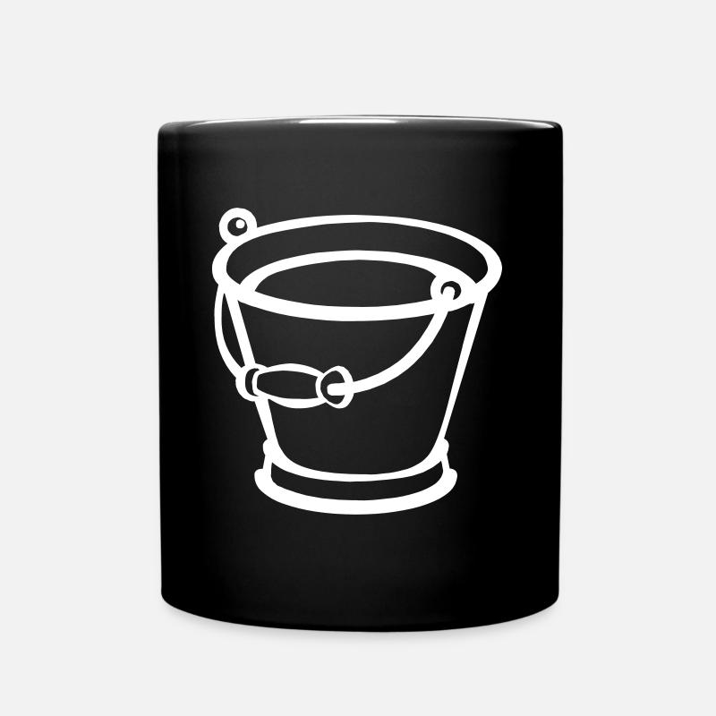 Gefüllter Eimer - Tasse einfarbig - Schwarz