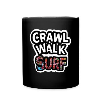 Surfing baby - Full Colour Mug - black - Front
