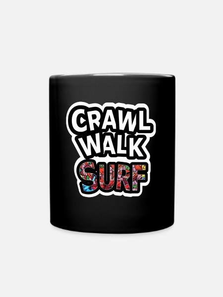 Surfing baby - Full Colour Mug - black