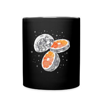 Orange vom Mond - Tasse einfarbig - Schwarz - Vorne