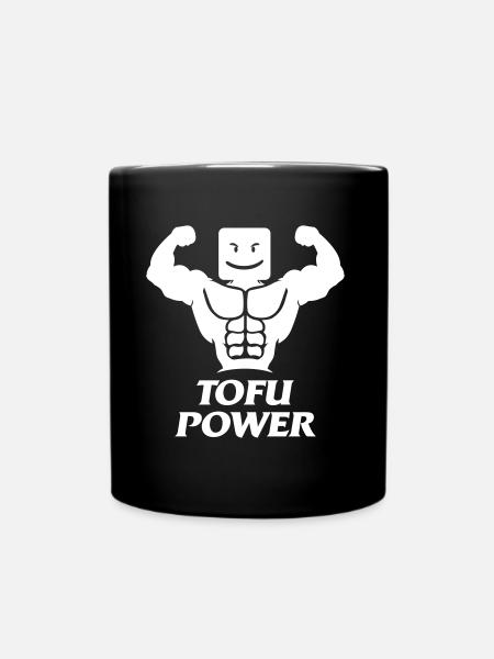 Tofu power - Vegan Power - Full Colour Mug - black