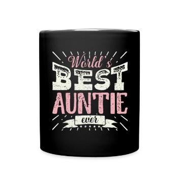 Womens Cool Aunt Gift T Shirt World's Best Auntie - Tasse einfarbig - Schwarz - Vorne